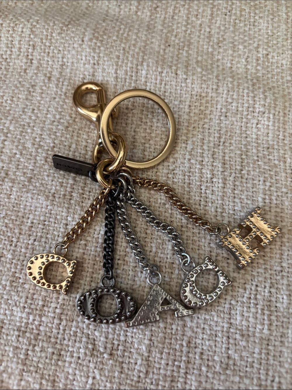 Coach Chain Linked Letters Bag Charm - Picture 2 of 4